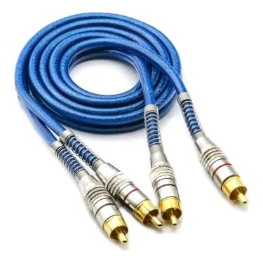 Imagem de Cabo Rca 1m Blindado Prime Plug 5mm Azul Tech One Svart