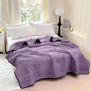 Imagem de Cobertor De Resfriamento Nuvodreams Queen, Colcha De Resfriamento Dupla Face Nuvodreams Conforto De Resfriamento Para Dorminhocos Quentes Respirável Leve Seda Suave, Purple, Double-59x79in