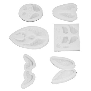 Imagem de YOUTHINK 6pcs Silicone Mold Angel Forma da Asa Resina Bolo de Molde Folder Flexível Reutilizável Transparente para Sabão de Artesanato Diy