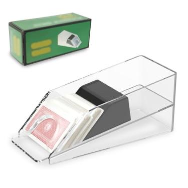 Imagem de Tabuleiro de Blackjack 4/6 Deck e Descarte, ampla capacidade de armazenamento, dispensador de cartão de acrílico transparente premium para baralhos, baralho de pôquer de tamanho padrão, noite de jogo