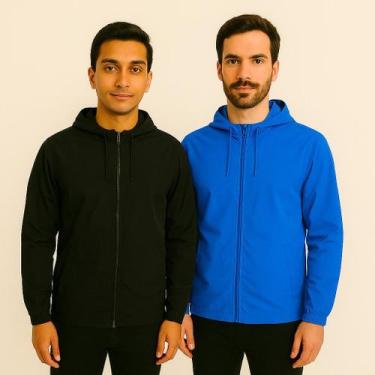 Imagem de Kit 2 Corta Vento Masculino Impermeável Sem Estampa Agasalho de Invern