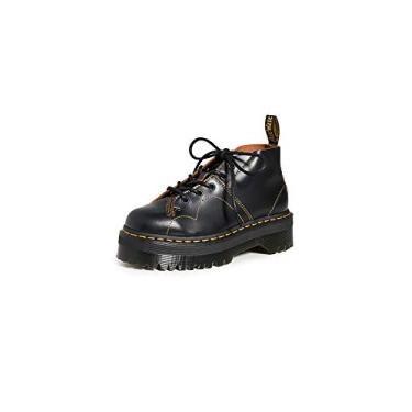 Imagem de Dr. Martens Bota de combate unissex, preta vintage lisa, preta, 35 feminino/35 masculino