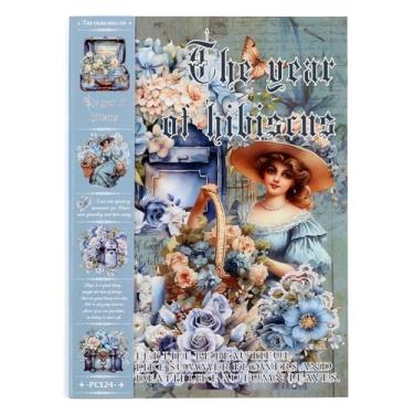 Imagem de Auguro Adesivo vintage efêmera 24 folhas pré-cortadas 300 adesivos washi adesivos de diário de papel para adultos pessoas adesivo de diário de lixo livro scrapbook suprimentos