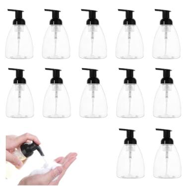 Imagem de Pacote com 12 dispensadores de sabão de espuma, 226.8 g/250 ml, dispensadores de sabão para as mãos com espuma transparente, recipientes de detergente para lavar louça, para banheiro, cozinha
