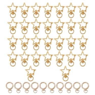 Imagem de NICENEEDED 40 peças fecho de lagosta giratório, fecho de gatilho em massa forma de coração em forma de coração giratório clipe de chaveiro, clipes de pressão de mola de liga para fazer joias