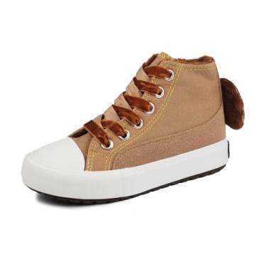 Imagem de Sapatos de lona de lã de inverno de cano alto para crianças, sapatos de tabuleiro casuais para meninos e meninas, sapatos de algodão quentes com zíper lateral para crianças, sapatos de algodão estilo