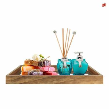 Imagem de Bandeja espelhada banheiro lavabo luxo 30x45cm perfume 24h