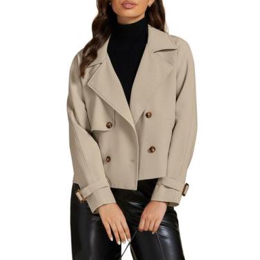 Imagem de Jaqueta luvamia Trenchcoat feminina, roupas de outono, cinza claro