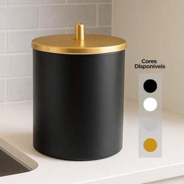 Imagem de Lixeira Para Pia Cozinha 5 Litros Com Tampa Banheiro Escritório - Arth