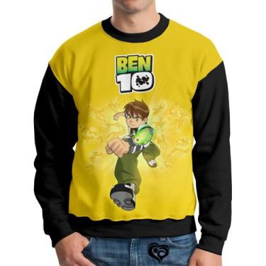 Imagem de Moletom Ben 10 Infantil UNISSEX Desenho Casaco Blusa Amarelo - Alemark