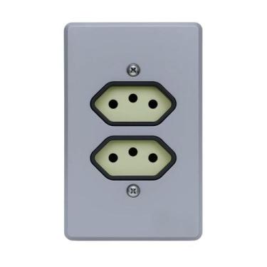 Imagem de Tomada Dupla 250V Com Placa 10A Pial Legrand 54345