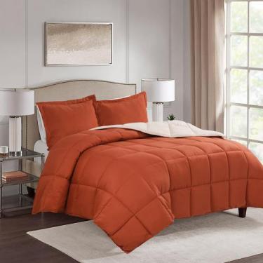 Imagem de Conjunto de edredom HIG Burnt Orange Queen Size com Sham All Season