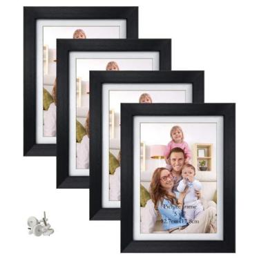 Imagem de Conjunto de 4 porta-retratos Giftgarden pretos 5x7 com tapete ou 6x8