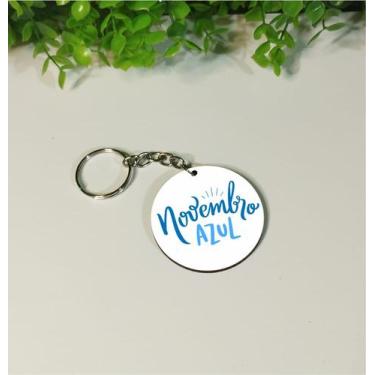 Imagem de Chaveiros em MDF Personalizado Novembro Azul - Modelo 3 - MDF Artes e 