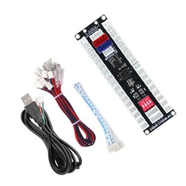 Imagem de SJ@JX All-Button Arcade Controller with Raspberry Pi RP2040 Encoder, Multi-Platform Compatible, Custom RGB Lighting, Ultra-Low Latency Fight Game Joystick & Buttons for PC and Nintendo Switch