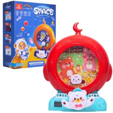 Imagem de Jogo Ursinho Pega Bolinha Brinquedo Infantil Com Luzes e Som Vermelho - Castela