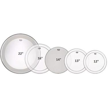 Imagem de Kit de Peles Remo Encore Pinstripe Tons 12¨,13¨,16¨, Bumbo 22¨ Powerstroke, Caixa 14¨ (10629)