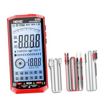 Imagem de MotiveTech Multímetro digital DC AC Voltímetro portátil Aneng 628A AC DC Volts Tester, Vermelho