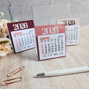 Imagem de Mini Calendário de Mesa 2026 (10unidades) - Cantinho da Festa