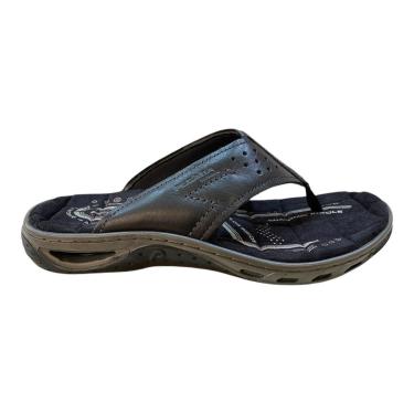 Imagem de Chinelo Masculino Pegada Conforto Em Couro Tiras Dedo 131663-06 Preto-Masculino