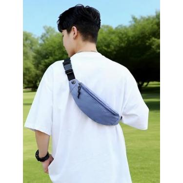 Imagem de Pochete unissex – Mini bolsa de cintura resistente à água para corrida, caminhada, ciclismo, bolsa esportiva transversal para telefone e itens essenciais, Azul, One Size, Tendência
