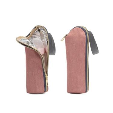 Imagem de Bolsa térmica portátil para garrafa – Tecido Oxford durável | Ideal para viagens, escritório, atividades ao ar livre e acampamento (vermelho claro)