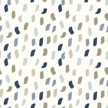 Imagem de Papel De Parede Revoada Mini Pinceladas Azul, Menta E Cinza 4415