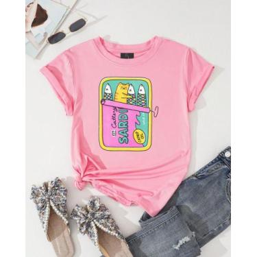 Imagem de Blusa Basica Feminina Adulto Sardines Lata Sardinha - Gatto Dress, Ros