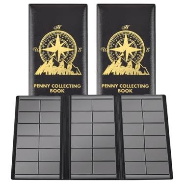 Imagem de TaoBary 2 peças de livro de colecionador prensado, 1 contém 40 moedas, álbum porta-moedas de centavo de lembrança para colecionadores, armazenamento de lembrança para material de organização de