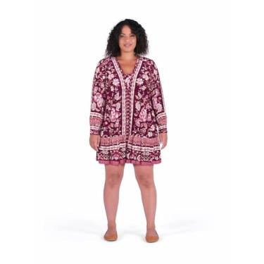 Imagem de City Chic Vestido feminino plus size - Fiona, Estampa roxa, 46