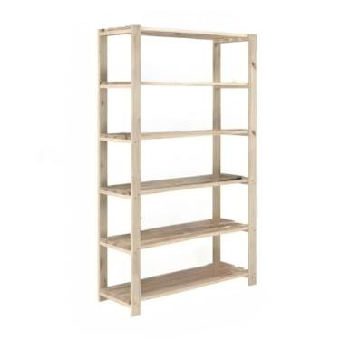 Imagem de Estante Organizadora 6 Prateleiras Madeira Pinus 170x80cm Fácil Montagem Linda Decoração