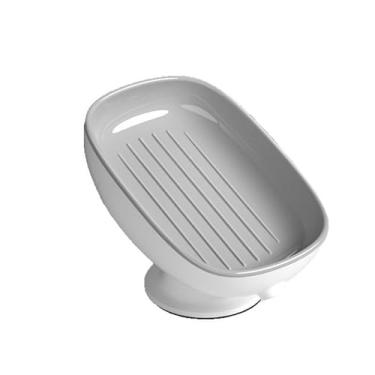 Imagem de 1 saboneteira com design autodrenante, suporte de sabão de banheiro moderno com ventosa, sem perfuração