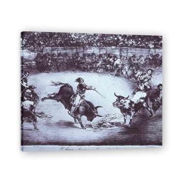 Imagem de Intense PursuitFrancisco De Goya Impressão em tela romântica espanhola - Obra-prima do influente pintor romântico 39,98 x 48 cm emoldurado