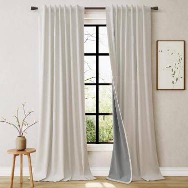 Imagem de Cortinas Blackout Joywell Natural Cream Linen 240x245cm 2 painéis