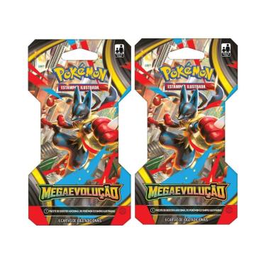 Imagem de 2 Blister Unitário Pokémon Mega Evolução Trading Cards Game Presente Aniversário Natal Diversão TCG