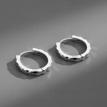 Imagem de Brincos masculinos hip hop descolados modernos delicados argolas prateadas pretas brincos redondos brinco cirúrgico de aço inoxidável joia presente, Medium, Metal, Sem pedra preciosa