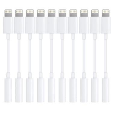 Imagem de Adaptador Lightning para conector de fone de ouvido de 3,5 mm [certificado Apple MFi] Som estéreo Hi-Fi, controle de função completa, compatível com iPhone 14/13/12/11/X/8 e mais – para música