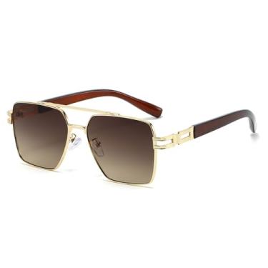 Imagem de Óculos de Sol Masculinos Personalizados Sem Armação com Proteção Solar, Marrom, 150mm