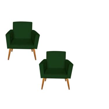 Imagem de Kit 2 Poltronas Nina Sala De Estar Luxo Suede Verde