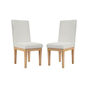 Imagem de Kit 2 Cadeiras De Jantar Estofada Luxo P Mesa Bege