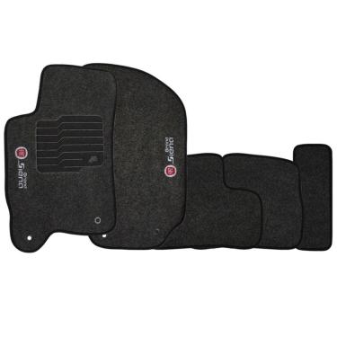 Imagem de Jogo de Tapete Automotivo Carpete Fiat Grand Siena 2012 à 2018 Soft Logo Bordado 5 Peças