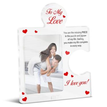 Imagem de QYCFDXD Porta-retrato romântico para casal, presente de dia dos namorados, presente de aniversário e casamento para namorado, namorada, marido, esposa, 10 x 15 cm