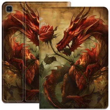 Imagem de Capa para Samsung Galaxy Tab S6 Lite 10,4 polegadas 2022/2020, capa protetora de couro PU com suporte ajustável, capa de hibernar/despertar automática para Galaxy Tab S6 Lite SM-P610/P613/P615/P619,