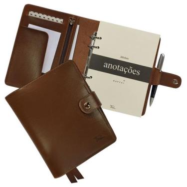 Imagem de Agenda Minhas Anotações 196-R Personalizada Raffai Couros, Caramelo