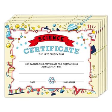 Imagem de Certificado de Realização, Certificados Científicos Prêmio Presentes para Crianças Estudantes, Materiais de Decoração de Cerimônia de Projeto de Fim de Ano para Estudantes Escolares, Pacote com 25
