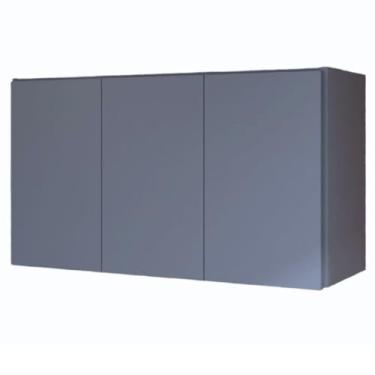 Imagem de Armário Organizador Aéreo 3 Portas para Cozinha e Lavanderia – Design Moderno e Funcional (PRETO)