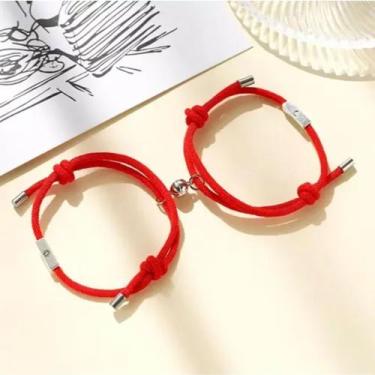 Imagem de Pulseira Conexão Casal E Amizade Sol & Lua Magnética - TOTAL, Vermelho