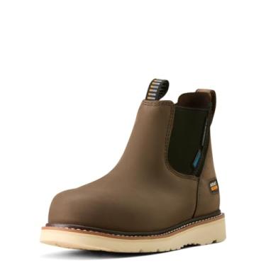 Imagem de Ariat Bota de trabalho feminina Chelsea impermeável com bico composto, Cinza, 9.5 Wide