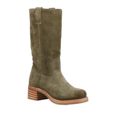 Imagem de Frye Botas femininas Campus 12R – estilo cano médio com sola de borracha durável e design clássico de bico redondo, Oliva, 37