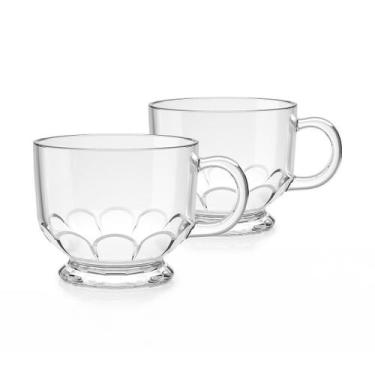 Imagem de Caneca Vidro Jumbo 500Ml Merak 2Pcs - Ricca Houseware